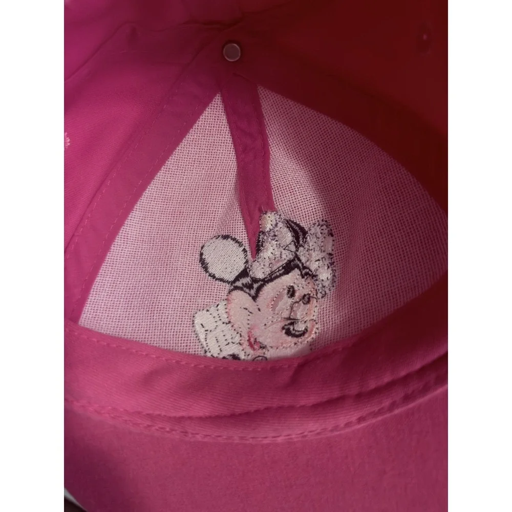 Kids Minnie Mouse Baseball Cap Adjustable Snapback Disney Embroidered‎ Pink